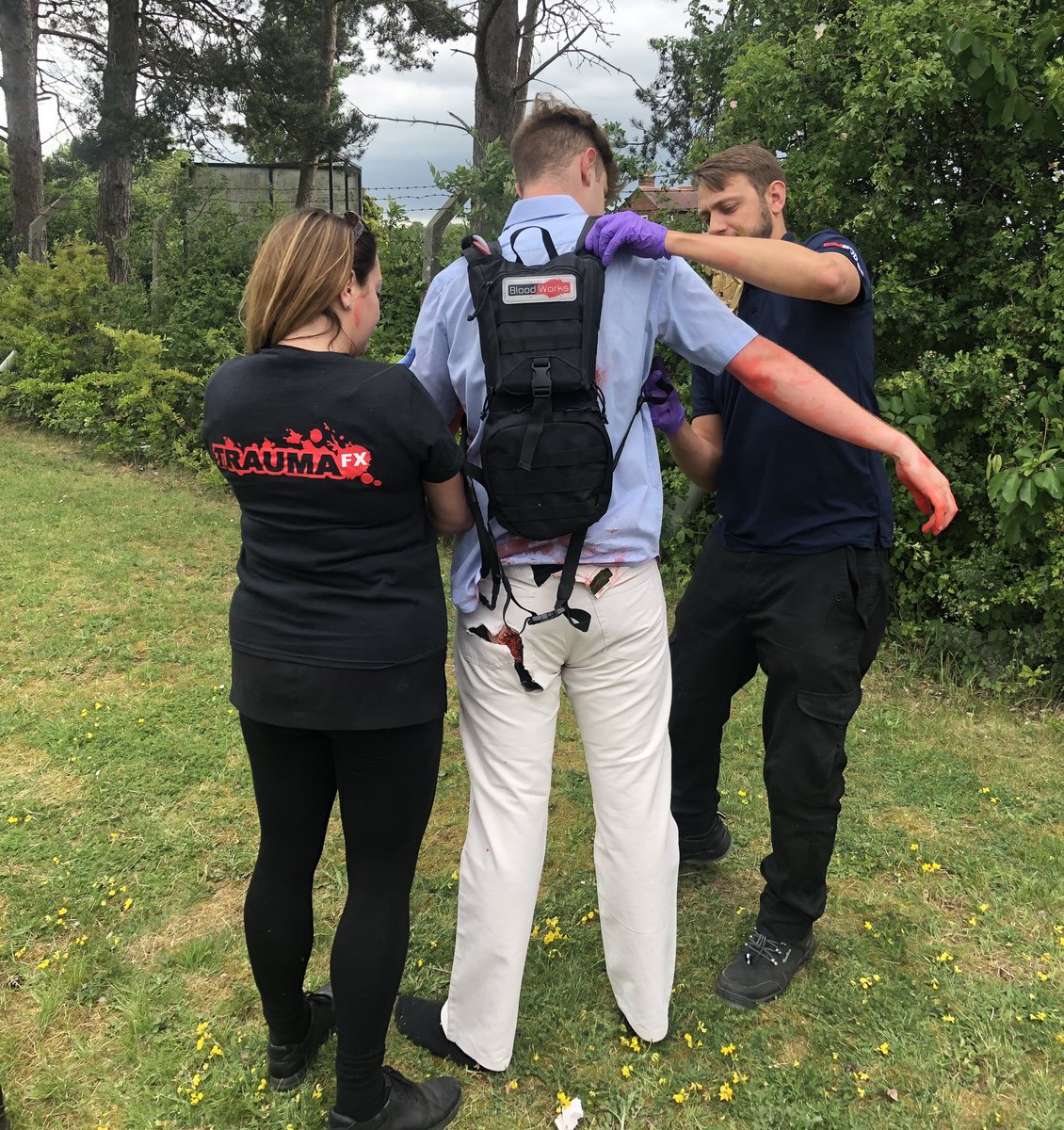 SIMBODIES's tweet photo. Great to do some practical @TraumaFXUK product team training this afternoon! It got bloody messy using #simsuits #simsleeves #packingwounds #simpants and #bloodworks
@SIMBODIESglobal @Prometheusmed https://t.co/eOxfr97DZ8