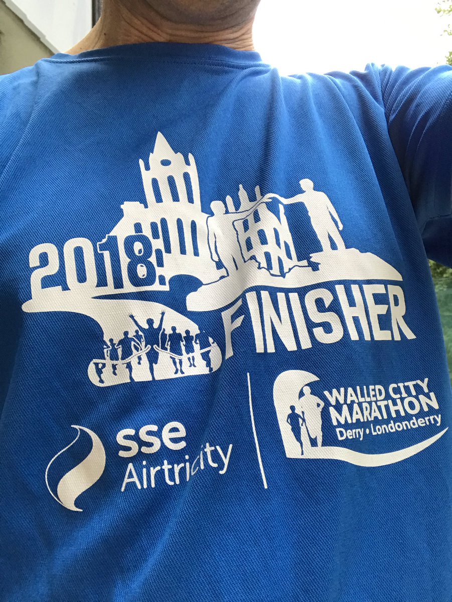 Final 5k prep complete and all set now for #derry #walledcitymarathon.  I even put on last year finishers shirt for the last time for the 2019 edition #oneills If I can do it, trust me, anyone can do it Bring on Sunday!   #heartattacksurvivor