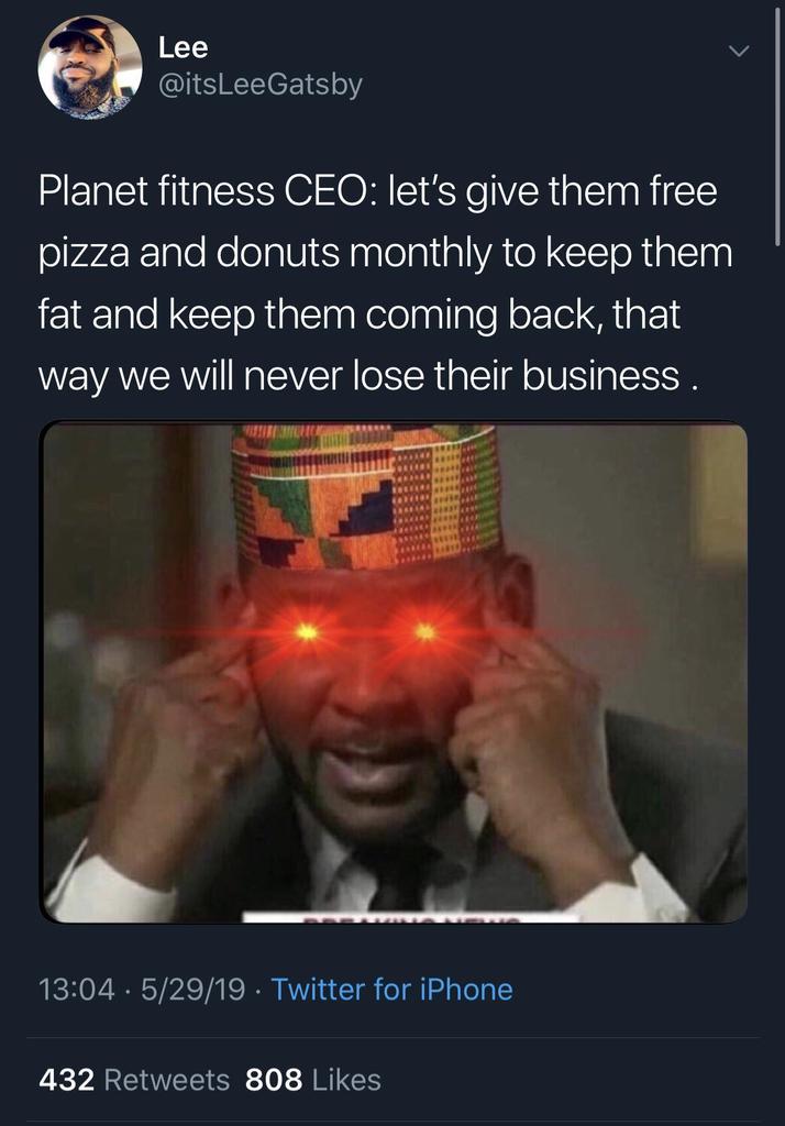 BLVCKESTVVITTER's tweet image. “You just spent 2 hours burning 300 calories? Here’s 500 calories on us 😉”