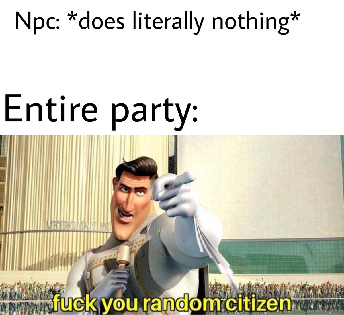 MemesDnd's tweet photo. Murder hobos hate anything automatically #dnd #rpg https://t.co/OPXn1KemjK
