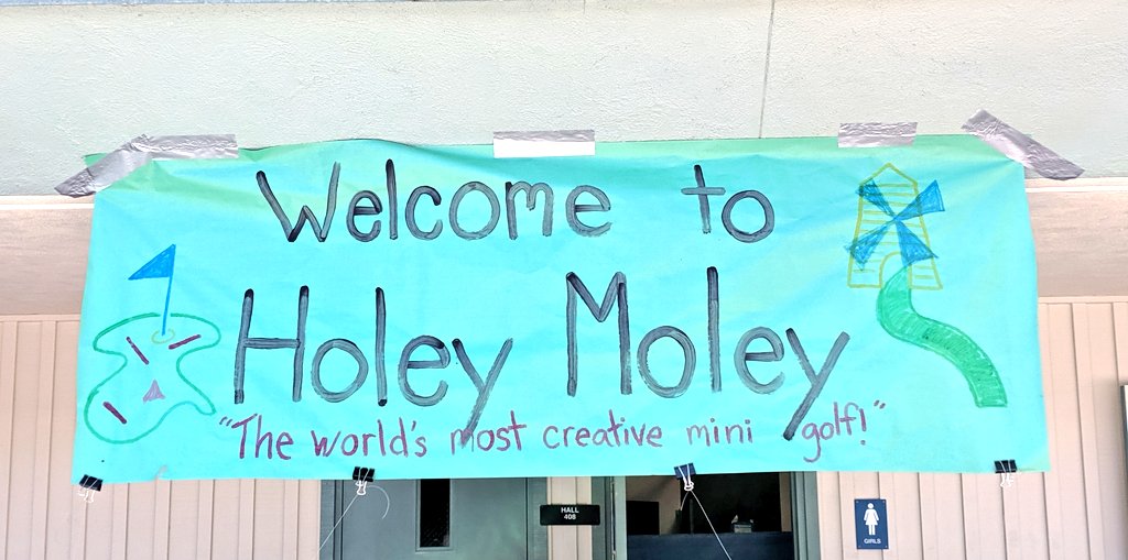 Grade3withMrsP's tweet photo. Holey Moley, we had a blast with today's student-created mini golf course!! ⛳ Students had 4 days to plan, build, test, and perfect their designs. Shout-out to @StephenCurry30 for the extra mini golf hype &amp; inspiration for the name🏌🏾‍♀️ https://t.co/2cM1VwYSnd
