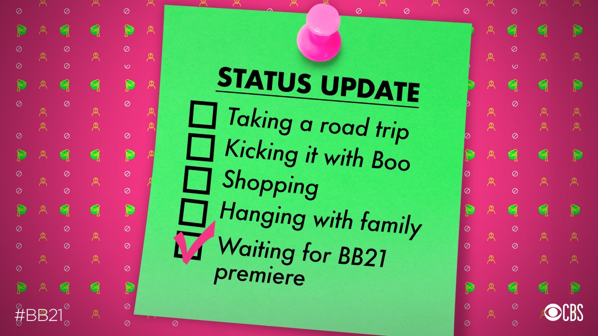 Everything else can wait. #BB21 is all that matters. 😎