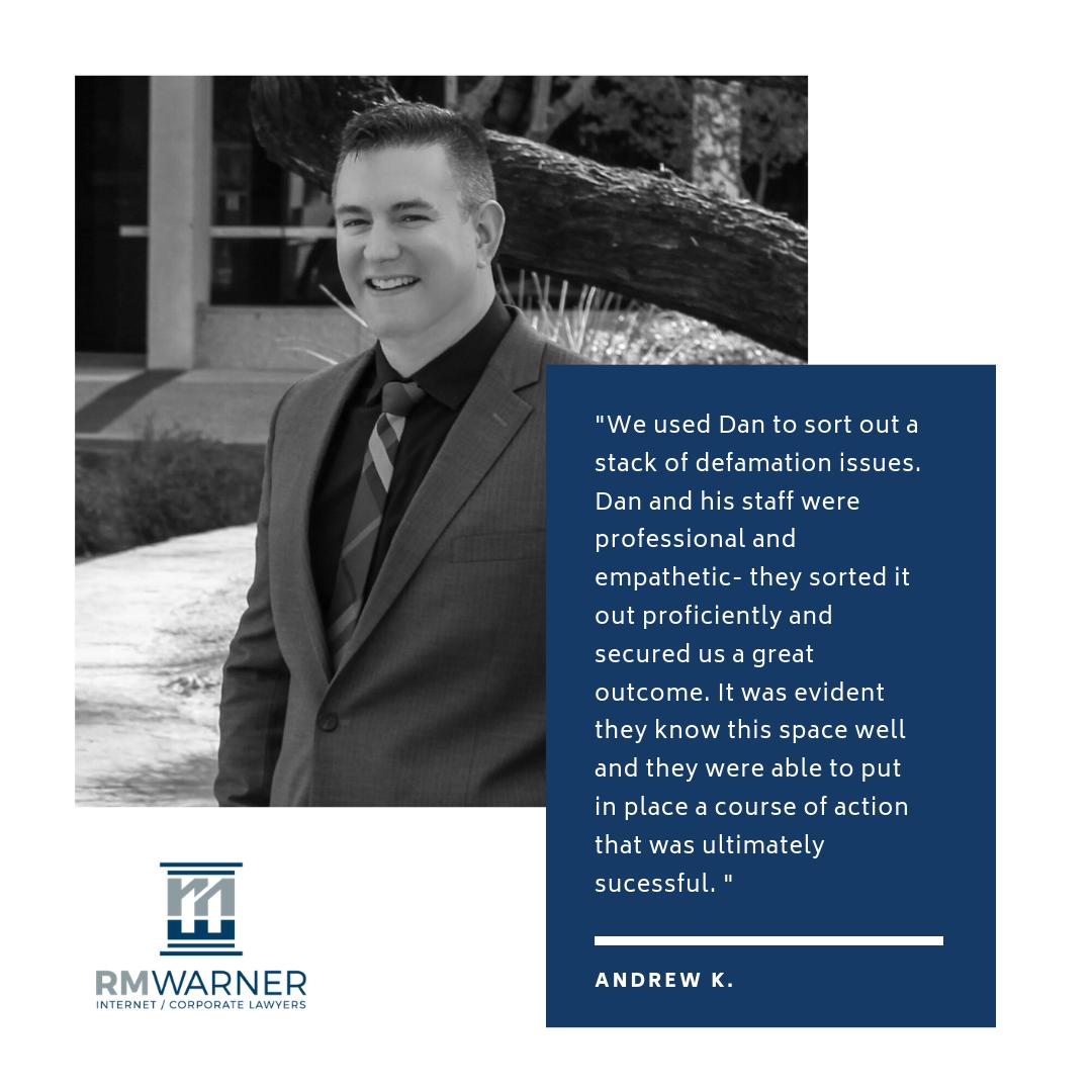 RMWarnerLaw1's tweet image. Find trusted and experienced defamation attorneys at RMWarnerLaw.com #defamation #internetdefamation #defamationlawyer #defamationlawsuit #ecommerce #internetlaw #cyberbullying #sextortion #socialmedialaw #corporatelaw #lawyertestimonals