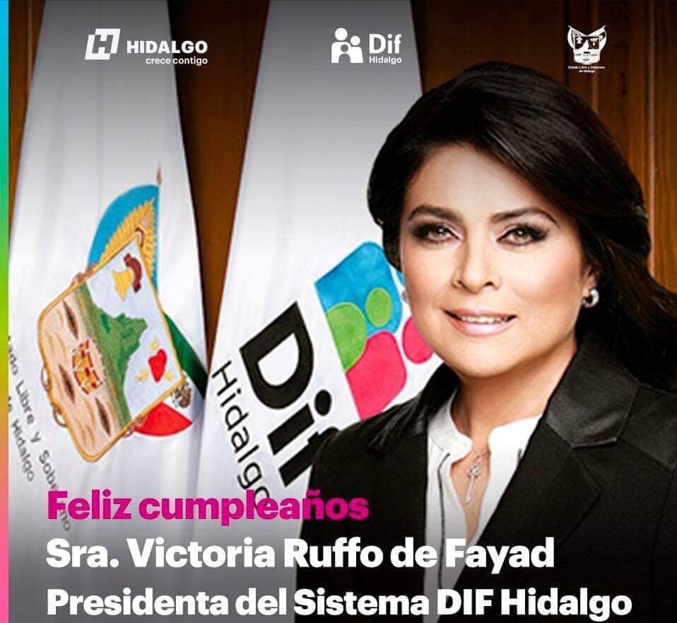 Feliz cumpleaños a la Presidenta del DIF en Hidalgo <a href="/victoriaruffo31/">victoria ruffo</a> que tenga un excelente día y que Dios la siga colmando de muchas bendiciones y éxitos.