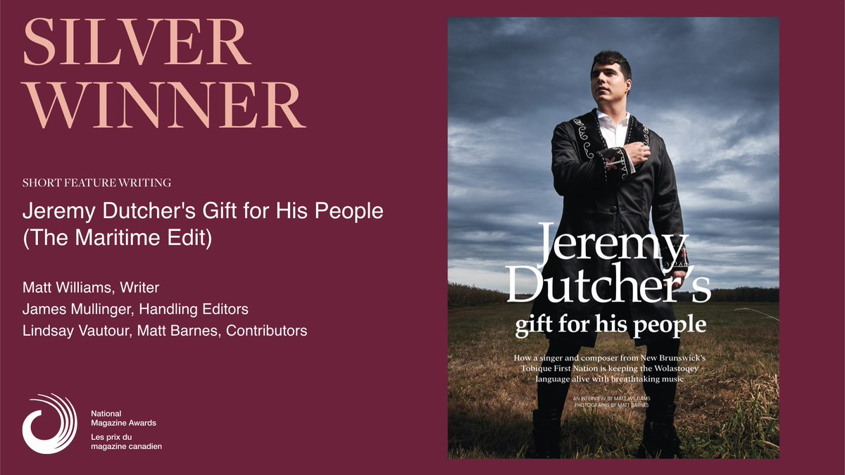 National Magazine Awards On Twitter Jeremy Dutcher S Gift For