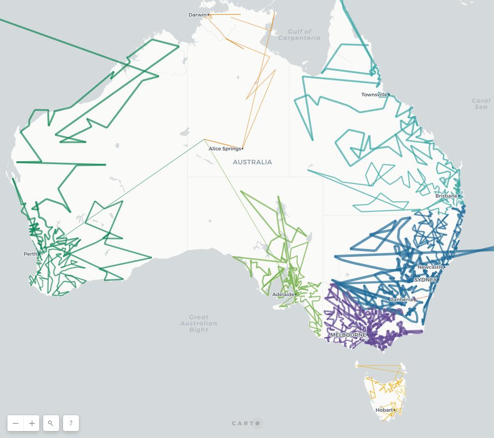 Simon Kuestenmacher On Twitter Australian Postcodes Connected In Numerical Order This Roughly Ends Up Being A Population Density Map First Number Of A Postcode Indicates The State A State Capital City Ends