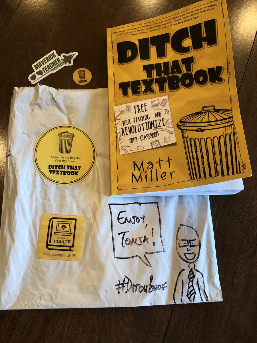 teacher_tonja's tweet image. Thanks @jmattmiller !!!! Just about to finish up the school year. So excited to read your AMAZING book again! I read the inscription to my kids and they wanted me to read the book to them. 🤣 #ditchthattextbook #maverickteacher  Let the summer reading commence.  👩🏻‍🏫📚