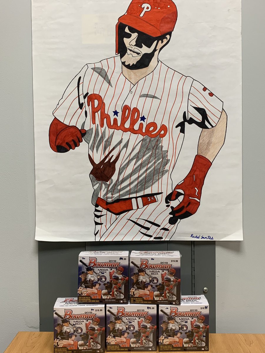 TheKingTrout's tweet photo. Breaking 5 #megaboxes with a little @bryceharper3 luck in the background! @tradercracks @CrackinWax @WatchTheBreaks @midwestboxbreak @kylespigelmeyer @p2jsportscards @DubMentality @vintage_breaks @PackBreaking @BuckCityBreaks https://t.co/JPc9WMIOgf