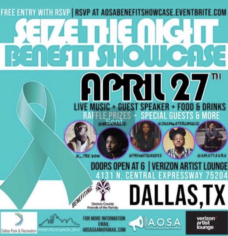 AOSA_DFW's tweet photo. #FBF to our #SeizeTheNight Benefit Showcase for #SAAM19 at the Artist Lounge in downtown Dallas—
We STILL cannot thank everyone involved enough for coming together for a night of awareness!! 🗣🗣🗣
#BelieveSurvivorsChangeTheCulture https://t.co/Q9SVNP1VQe