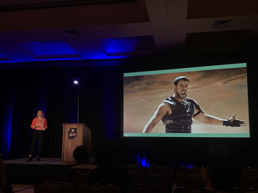 ARealityEvent's tweet photo. . @boryanata discussing how the static “Heroes Journey” model of storytelling is out of date. We’ve moved beyond the notion of simply watching someone else’s journey evolve. https://t.co/qAhHWqFzG6
