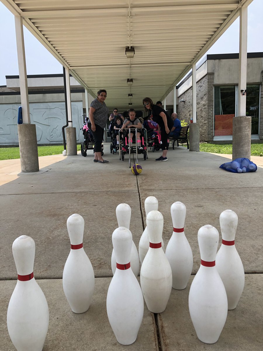 What to do on a beautiful Friday afternoon? Work on using our OT/PT skills to play a few rounds of bowling! #umsmds #warriorstrength #unamipride