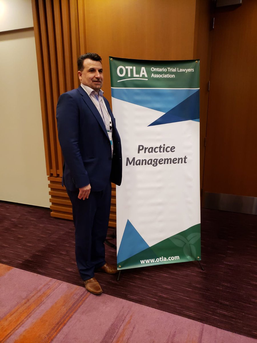 InjuryLawyerRRF's tweet photo. Attending the OTLA 2019 Annual Spring Conference today! Great seminar on understanding what a lawyer can expect during a Law Society Audit. @OntarioTLA
#OTLASpringConf #personalinjury https://t.co/deAZaU4zEp