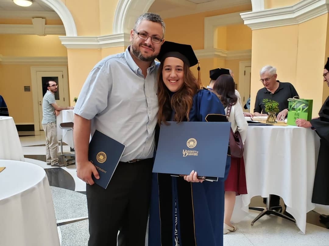 MarianaDGiacomo's tweet photo. This #FossilFriday I'm celebrating my doctoral hooding! Who knew a love for fossils at a young age would end in this?

#DoctoralHooding #phdlife #PhDchat #graduation #UDGrad2019 #BlueHensForever https://t.co/THDaMPsbXg