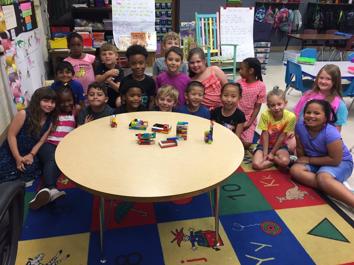 Today we built houses out of straw, sticks and bricks after reading many different versions of the Three Little Pigs. What a fun week this Fairy Tale Week has been!! @EESMaher