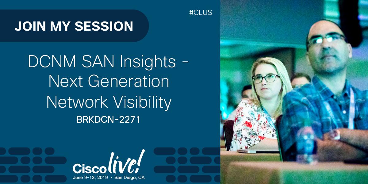 Attend the brand new session on Cisco SAN Analytics at #CLUS and instantly find performance bottlenecks in All Flash and NVMe storage fabrics. ciscolive.com/us/learn/sessi…