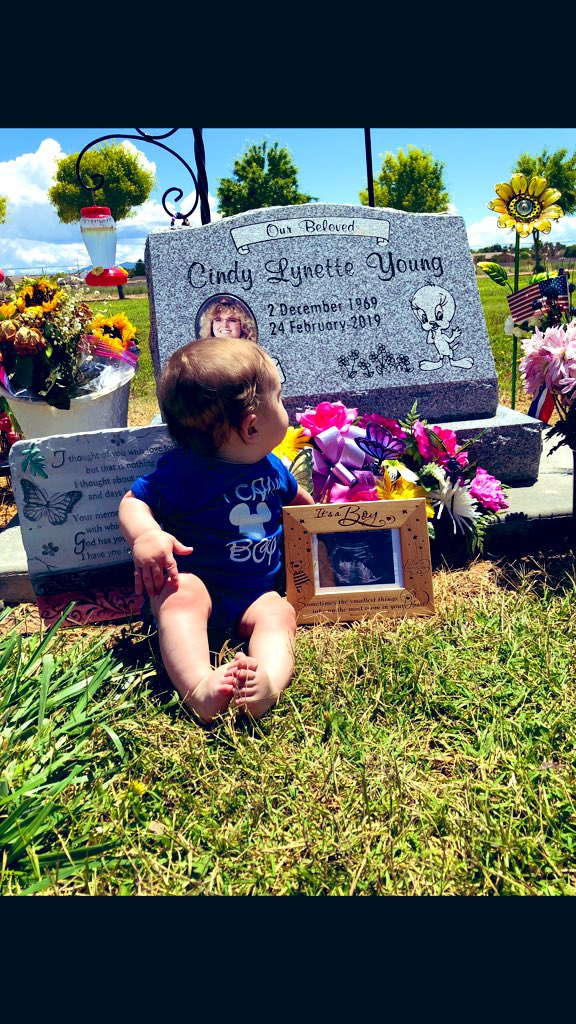 My favorite aunt threw our gender reveal party almost a year ago. She gave us this onesie and a framed ultrasound after we found out we were having a boy. He’s finally big enough to wear the onesie, so we brought him to visit her. Miss you forever💙