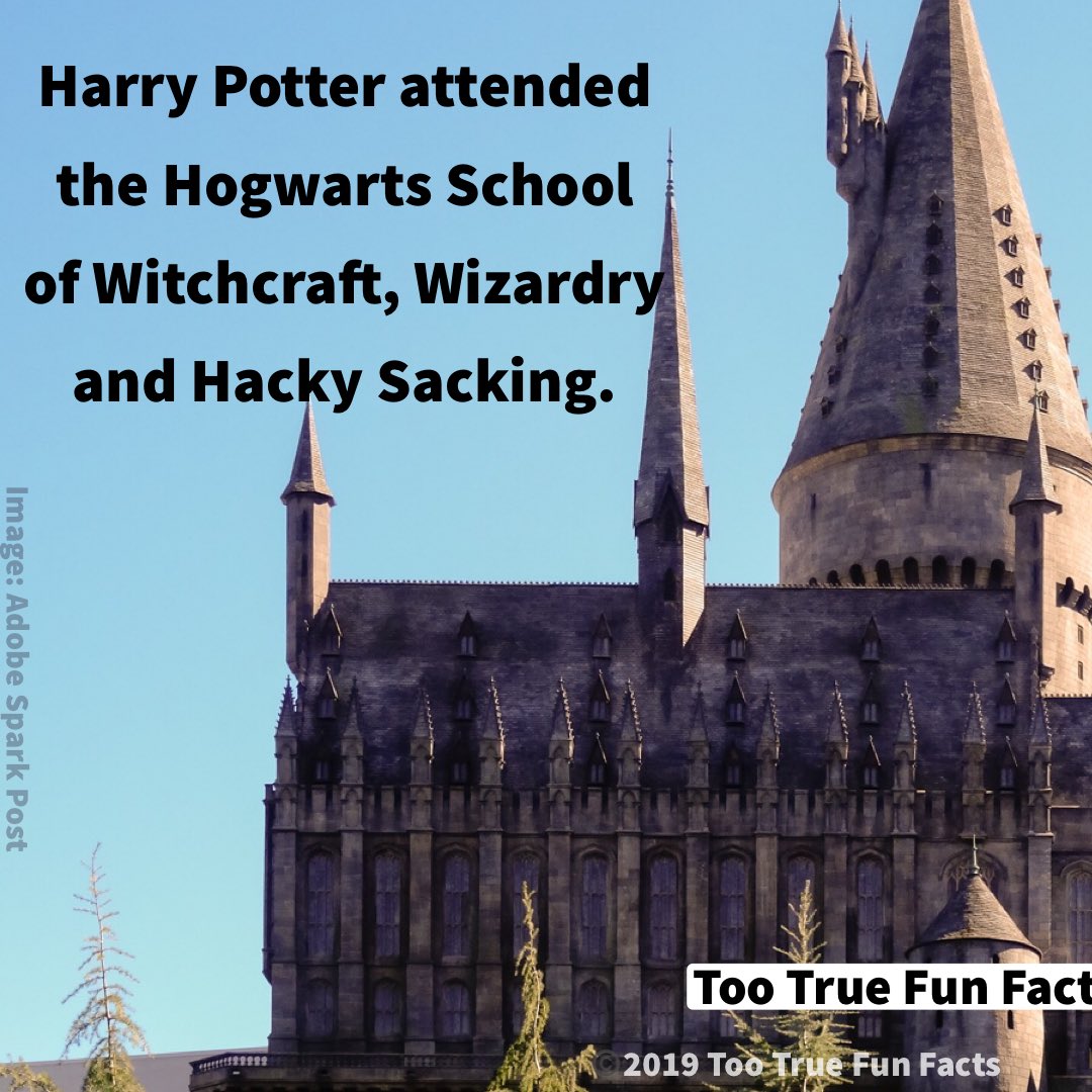 Harry Potter Fun Fact. #HarryPotter #Hogwarts #hackysack #comedy #funny # meme #memes #memesdaily #parody #parodyaccount #satire #lol #lols #lolz  #humor #humour #humorous, image size:1080x1080