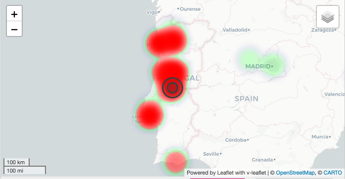 VOSTPT's tweet photo. ℹ️📈🗺️ #SMEM Heatmaps do @rallydeportugal e @CASCADE_2019: acumulado do dia de hoje. 🗺️📈ℹ️ #RallydePortugal #exercisecascade19 https://t.co/7zA0f0WR4V