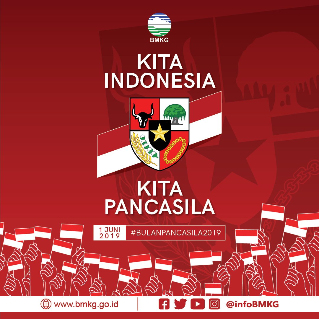 infoBMKG's tweet photo. Selamat #HariLahirPancasila 
"kita Indonesia 🇮🇩, kita Pancasila "
.
.
Kamu + Aku = Kita
#infoBMKG https://t.co/iMnsYz3wqO