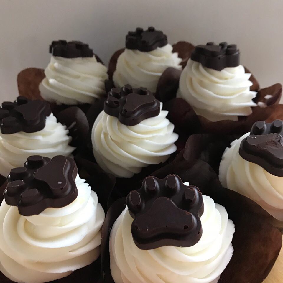 SBCoffeehouse's tweet photo. Maroon Velvet Cupcakes are absolutely a #mood today. They even come with a house made chocolate Dawg paw. Enjoy! #BrewBakes #Mississippi #Starkville #Treat #Yo #Self https://t.co/ENSks13j36