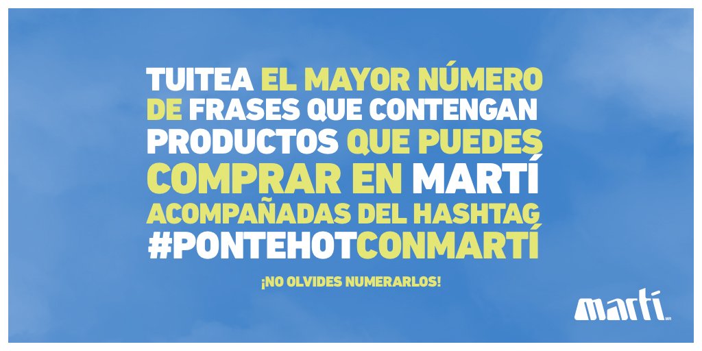deportesmarti's tweet photo. #GuerraDeTuits Tienes 30 minutos para ponerte creativo. #PonteHotConMartí. https://t.co/DQcv9LgigM