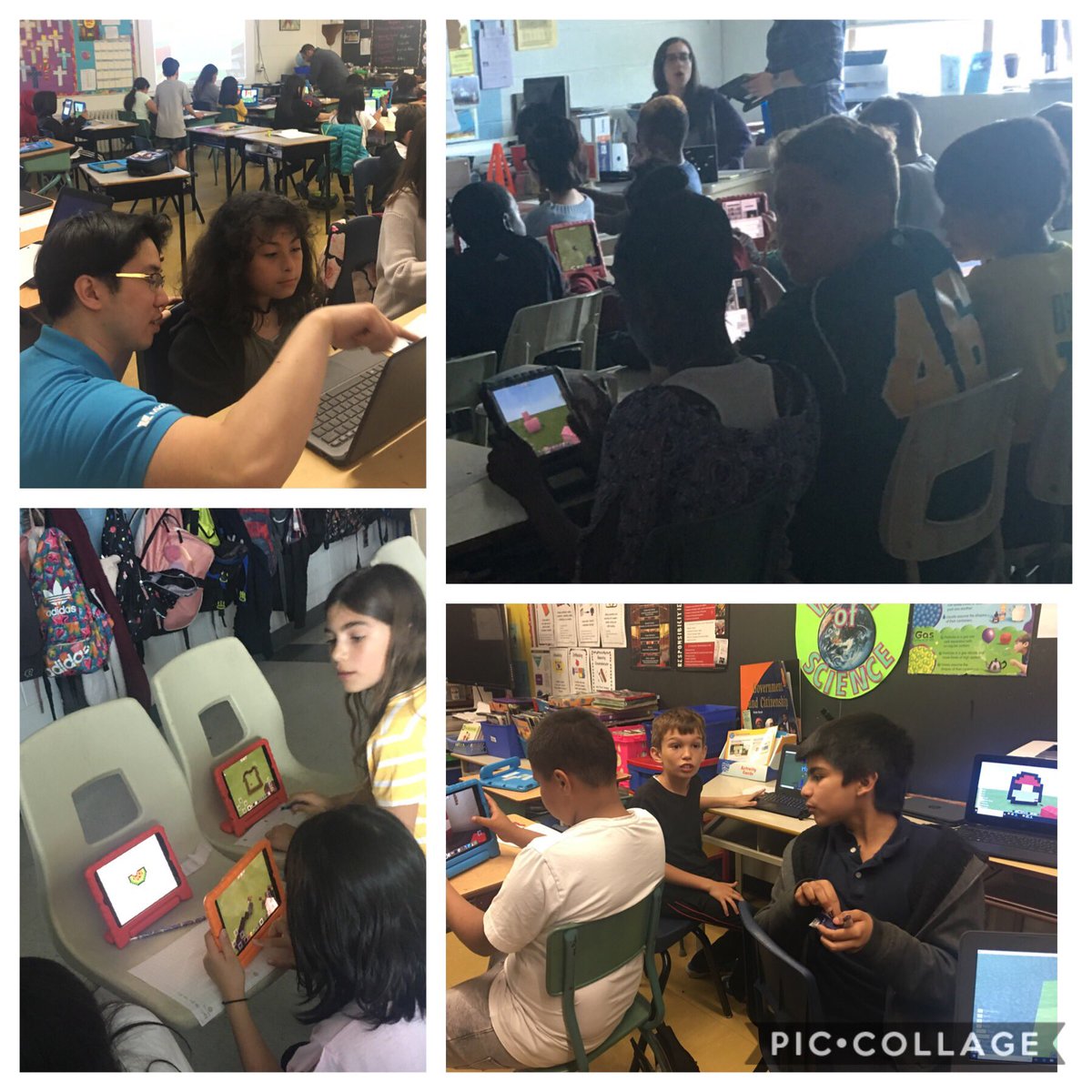 StBernardsTCDSB's tweet photo. “Look at what I did!!”, “Come and See this!!” Are just a few things you’d hear as our bears celebrate Digital Literacy Week though Minecraft Math. Thank you @stamegna21c @TCDSBeLearn @TCDSB21C #DLweekTO @TCDSB_area2 @DDiGiorgio_ 🐻♥️💻 #edufun 😁 https://t.co/Z5jwkGdonE