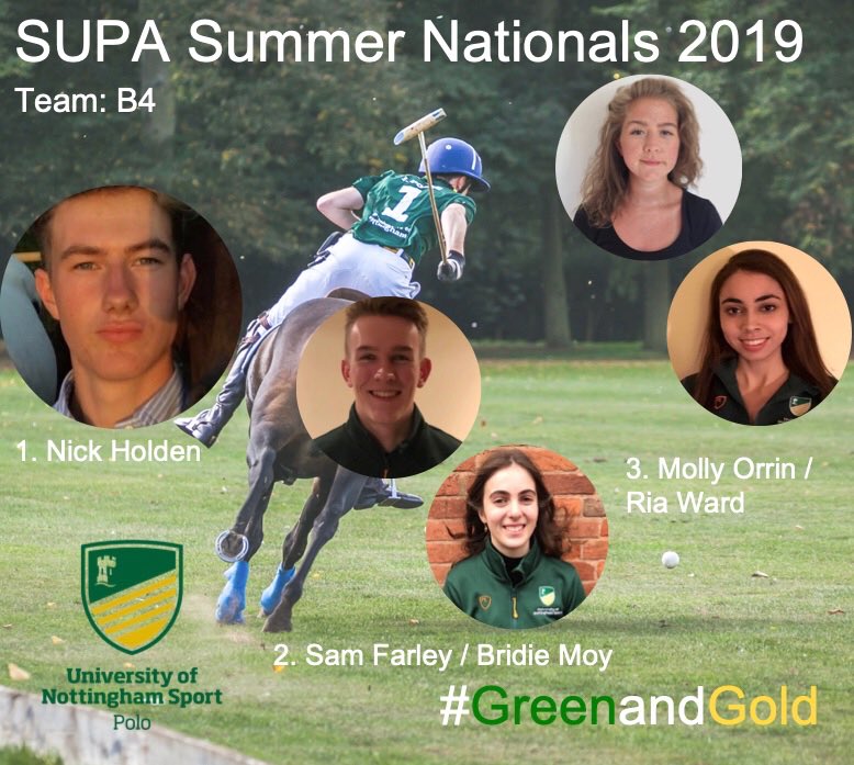 SUPA SUMMER NATIONALS 2019⁣ 💚💛⁣⁣
⁣⁣⁣
OUR LAST TEAMS POST before summer nationals...
We are very excited to announce, that representing UoN Polo in the B4 division is...⁣⁣⁣
⁣⁣⁣
(1) Nick Holden
(2) Sam Farley / Bridie Moy
(3) Molly Orrin / Ria Ward