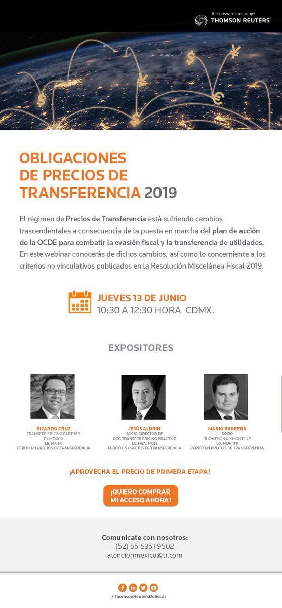 RicardoCruzEY's tweet photo. Excited to talk about #transferpricing #preciosdetransferencia and exchange ideas on #maquiladoras #TPDoc and #BEPS in #Mexico along with @aldrin_rm and Mario Barrera. Thanks @thomsonreuters for the invitation https://t.co/rrhs78CU2o