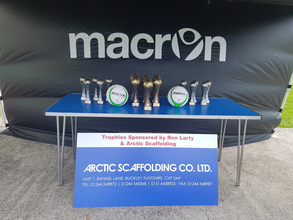 traceyj76's tweet photo. Thank you yet again @MacronWrexham for doing us proud with the trophies as always at Buckley town jfc tournament and also sponsoring the finals balls. Appreciate your support guys.  They look amazing. Massive thanks to ron larty and arctic for sponsoring trophies https://t.co/npdOBcAJkw