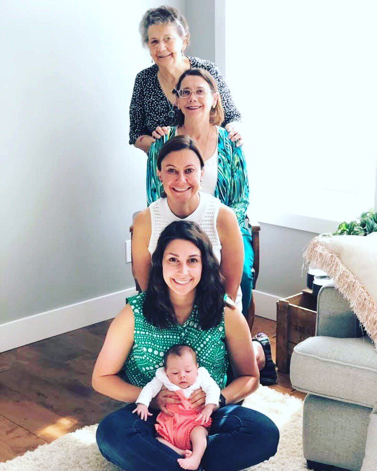 Two months ago my sister had her first baby and about 2 weeks ago my great grandmother came down and we got to get a 5th generational photo. She's so happy to be here for this her great-great-granddaughter.