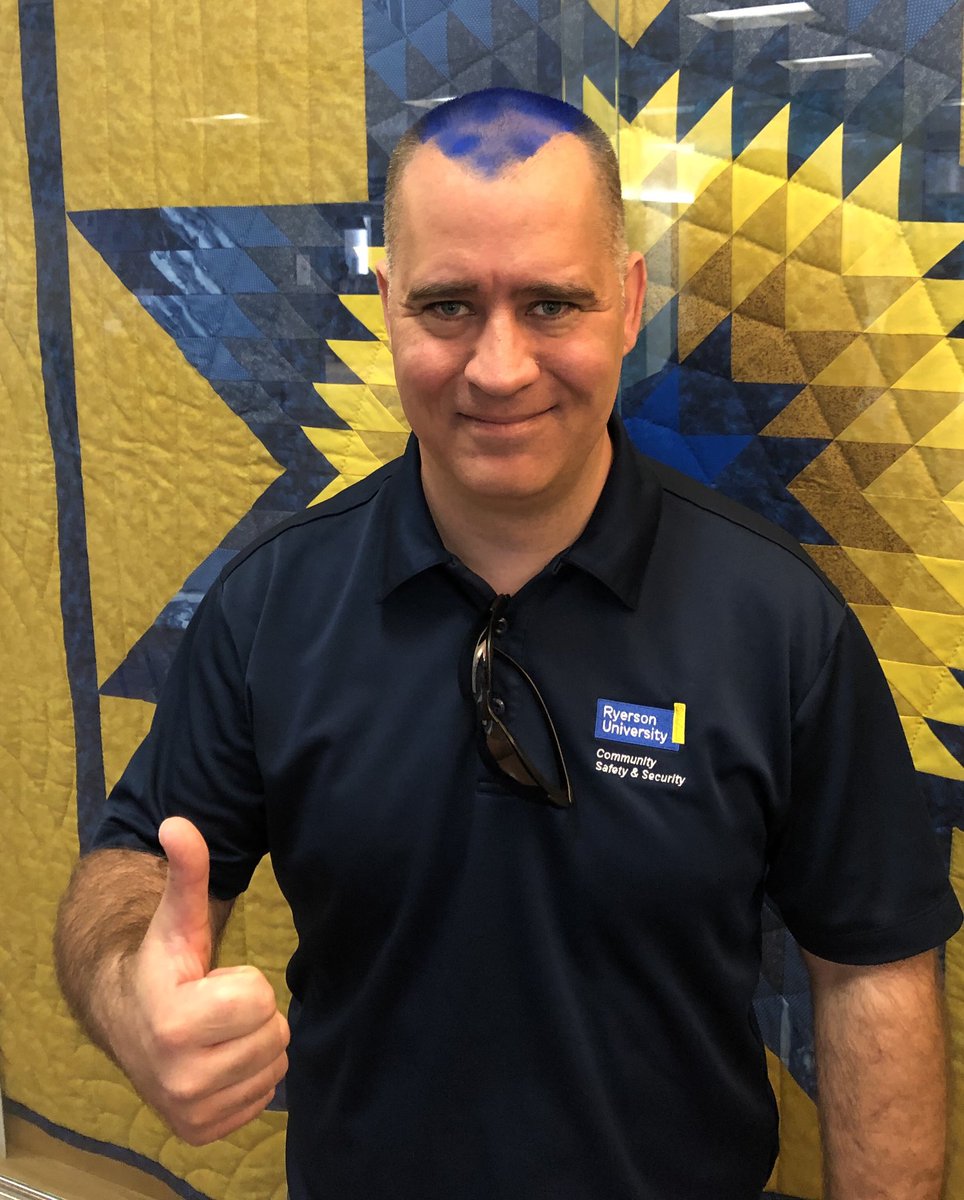 CPCEHollands's tweet photo. Blue hair, donβt care! Wrapping up #ColourToConquer with a bang. @Colour2CC @pmcancercentre @thePMCF #RyersonCommunitySafety #RyersonU https://t.co/W0d1vf0zGN