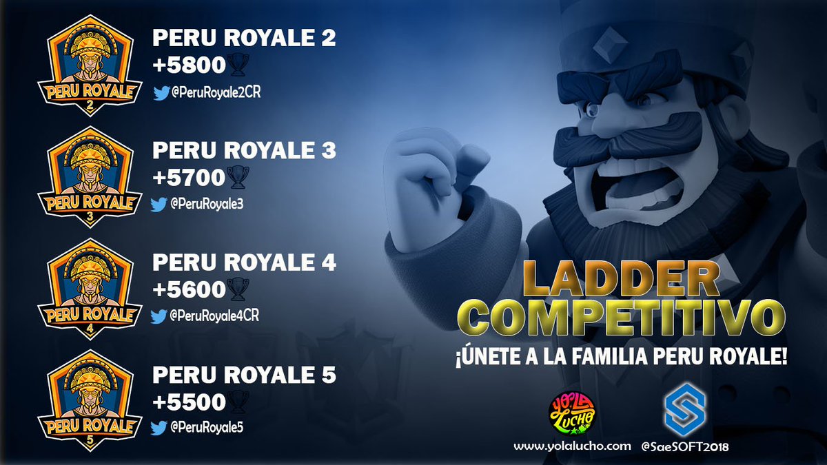 PERU ROYALE 🇵🇪 (@peruroyalecr1) on Twitter photo 📣Requerimientos de Copas para entrar a la Familia #PerúRoyale 🇵🇪
<a href="/PeruRoyale2/">PERU ROYALE 2 🇵🇪</a> = +5800 🏆
<a href="/PeruRoyale3/">PERU ROYALE 3 🇵🇪</a> = +5700 🏆
<a href="/PeruRoyale4CR/">PERU ROYALE 4 🇵🇪</a> = +5600 🏆
<a href="/PeruRoyale5/">PERU ROYALE 5 🇵🇪</a> = +5500 🏆 📣Requerimientos de Copas para entrar a la Familia #PerúRoyale 🇵🇪
<a href="/PeruRoyale2/">PERU ROYALE 2 🇵🇪</a> = +5800 🏆
<a href="/PeruRoyale3/">PERU ROYALE 3 🇵🇪</a> = +5700 🏆
<a href="/PeruRoyale4CR/">PERU ROYALE 4 🇵🇪</a> = +5600 🏆
<a href="/PeruRoyale5/">PERU ROYALE 5 🇵🇪</a> = +5500 🏆