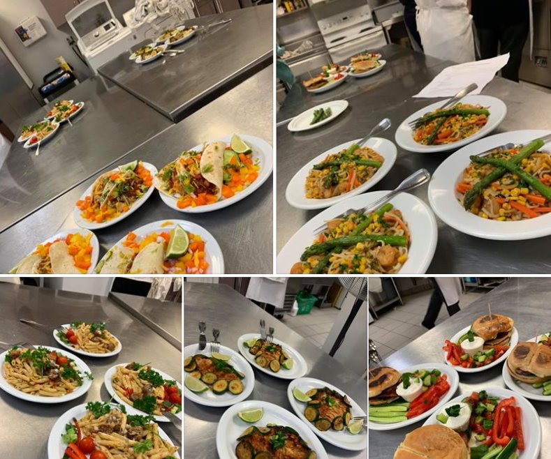 CCHcomets's tweet photo. Ms. Romero's #hospitalityclass end of the semester ISPs look delicious and beautiful. Great work Comets. #yummy #techclass #techitout #foodsclass #hospitalityandtourism #cchtech #weAREcch @WECDSB https://t.co/L6xyzDeoys