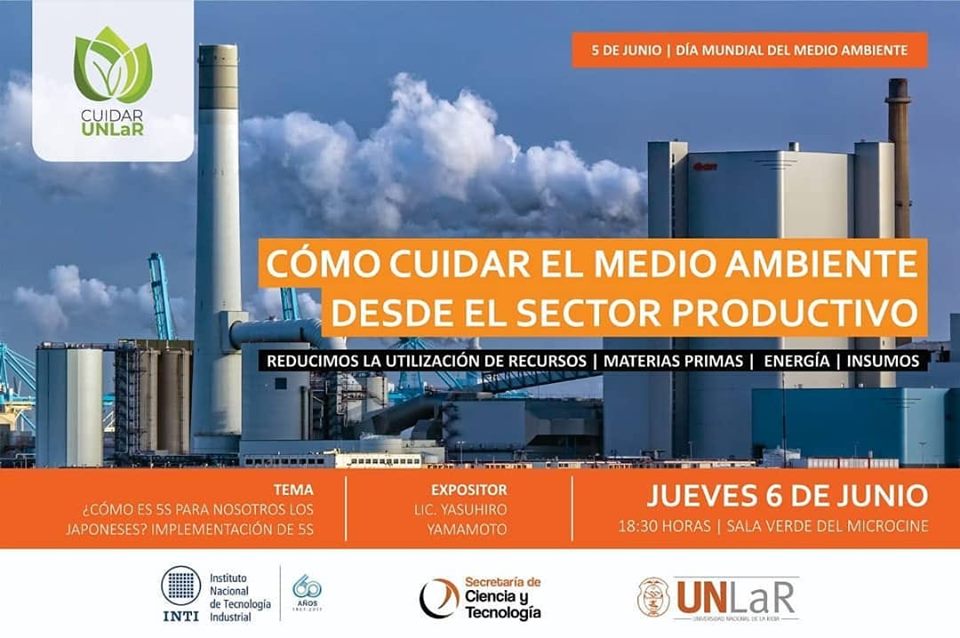Secytunlar's tweet photo. Charla: Como cuidar el medio ambiente desde el sector productivo
Jueves 6 de junio a partir de las 18.30 en la sala verde del microcine de la UNLaR, a cargo del Lic. Yasuhiro Yamamoto. 
Organiza: Instituto Nacional de Tecnología Industrial y la Universidad Nacional de La Rioja. https://t.co/k9piUsq9Qo