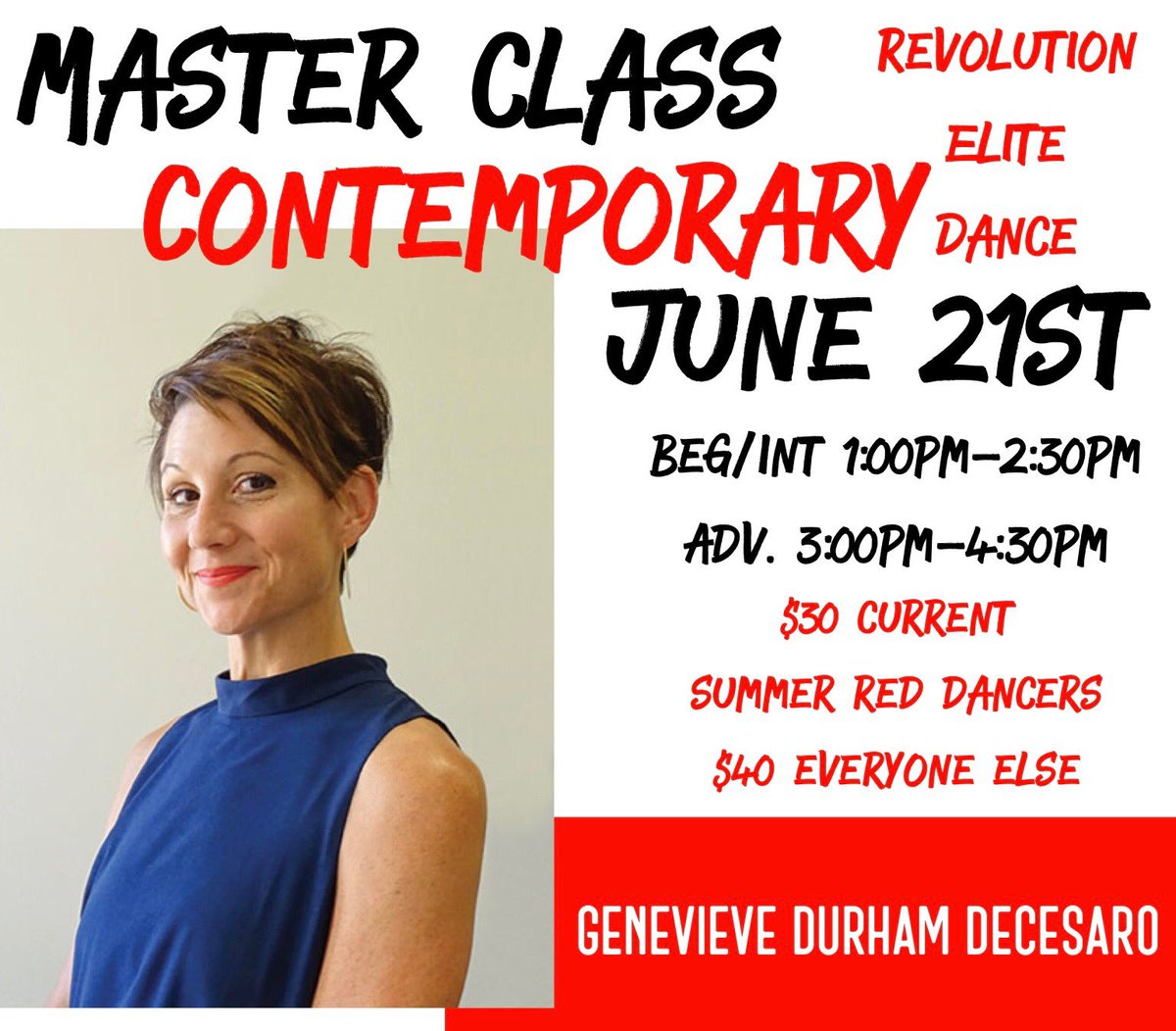 REDanceLBK's tweet photo. June Master Classes at RED! Pre-register during Summer Office Hours M-TH 4:30pm-7:30pm.
•
•
#revolutionelitedance #lubbocktx #redlbk #MasterClasses #dance #ballet #hiphop #contemporary #jazz #lubbockdance #friday #summer https://t.co/aFPgnwMrU2