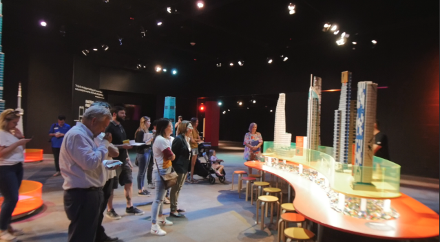 KimBMedia's tweet photo. SO cool filming with @LEGO_Group Certified Professional #RyanMcNaught at @discoveryplace today to promote the Towers of Tomorrow exhibit! We saw skyscrapers from all over the world without ever leaving #Charlotte! #Brickman #Lego #DiscoveryPlace https://t.co/u2YsBNH2AA
