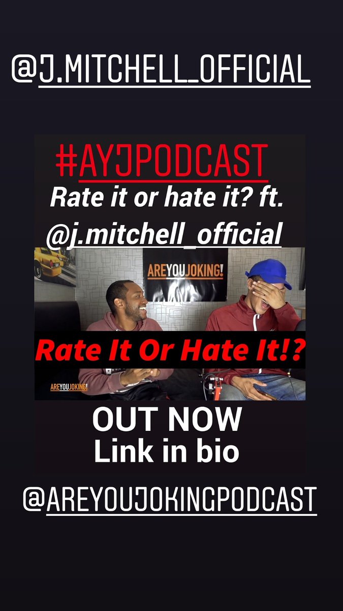 AreYouJokingPod's tweet photo. https://t.co/akmTu1iylx
OUT NOW ☝

@WelcomeToZelda, Zeus &amp; @Jordan_Music1  play a game of Rate It Or Hate it 😂😂😂😂

#youtube #newyoutuber #smallyoutuber #lol #lmao #lmfao #haha #podcast #pod #vlog #vlogging #ayjpodcast #outnow #new https://t.co/GwB5r75Jlj