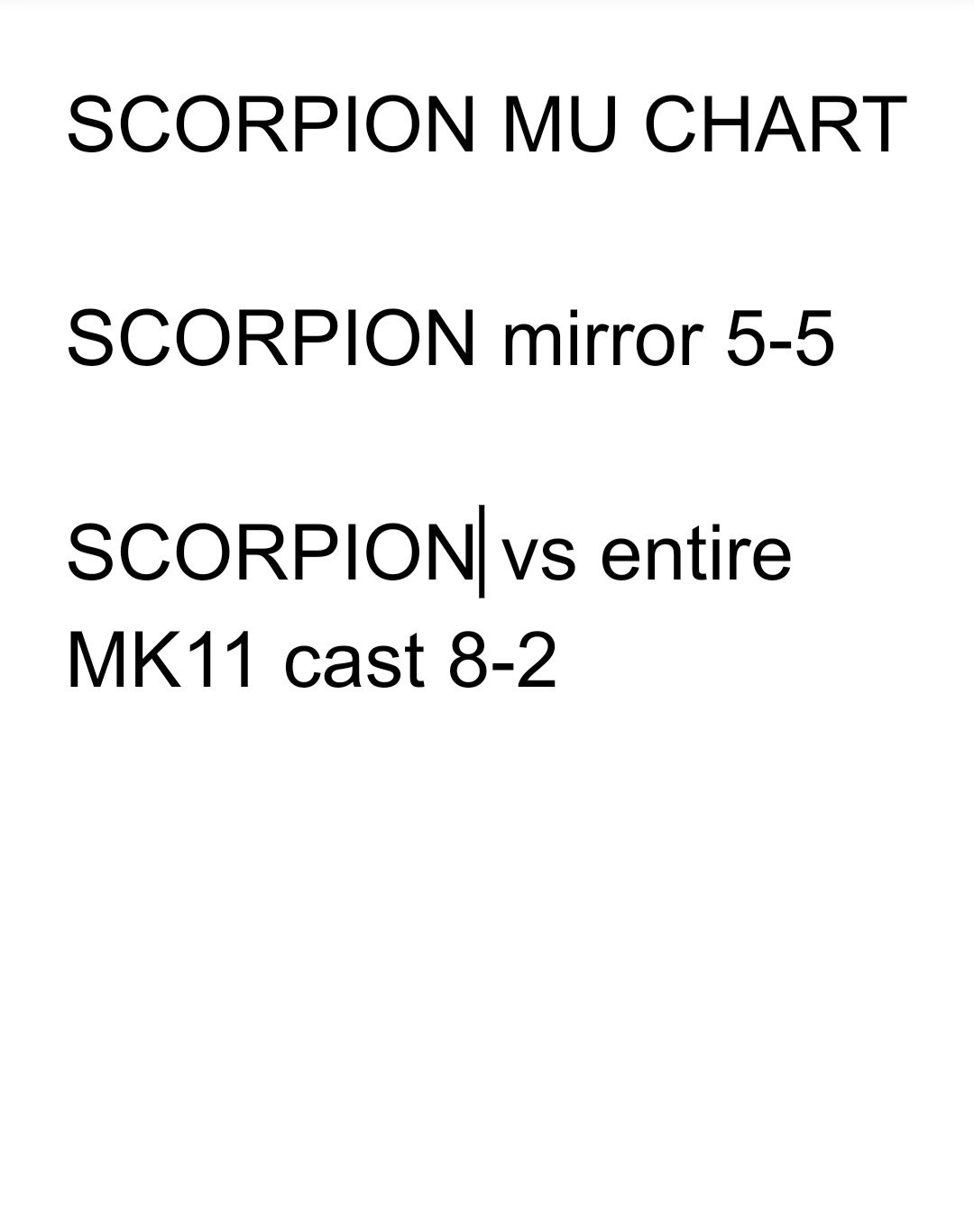 Scorpion Chart