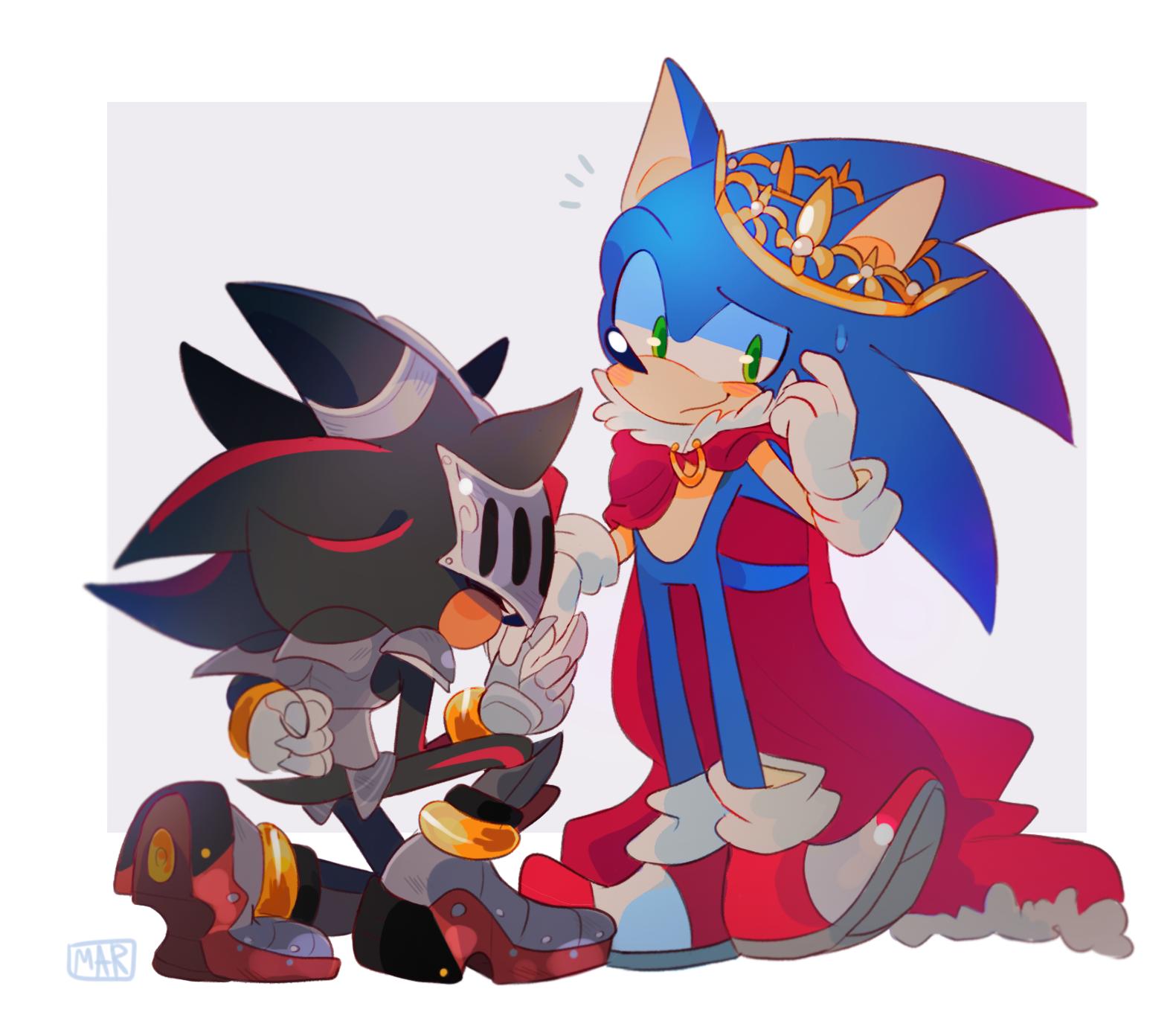 I love the idea of Lancelot kneeling and kissing Sonic's hand and ...