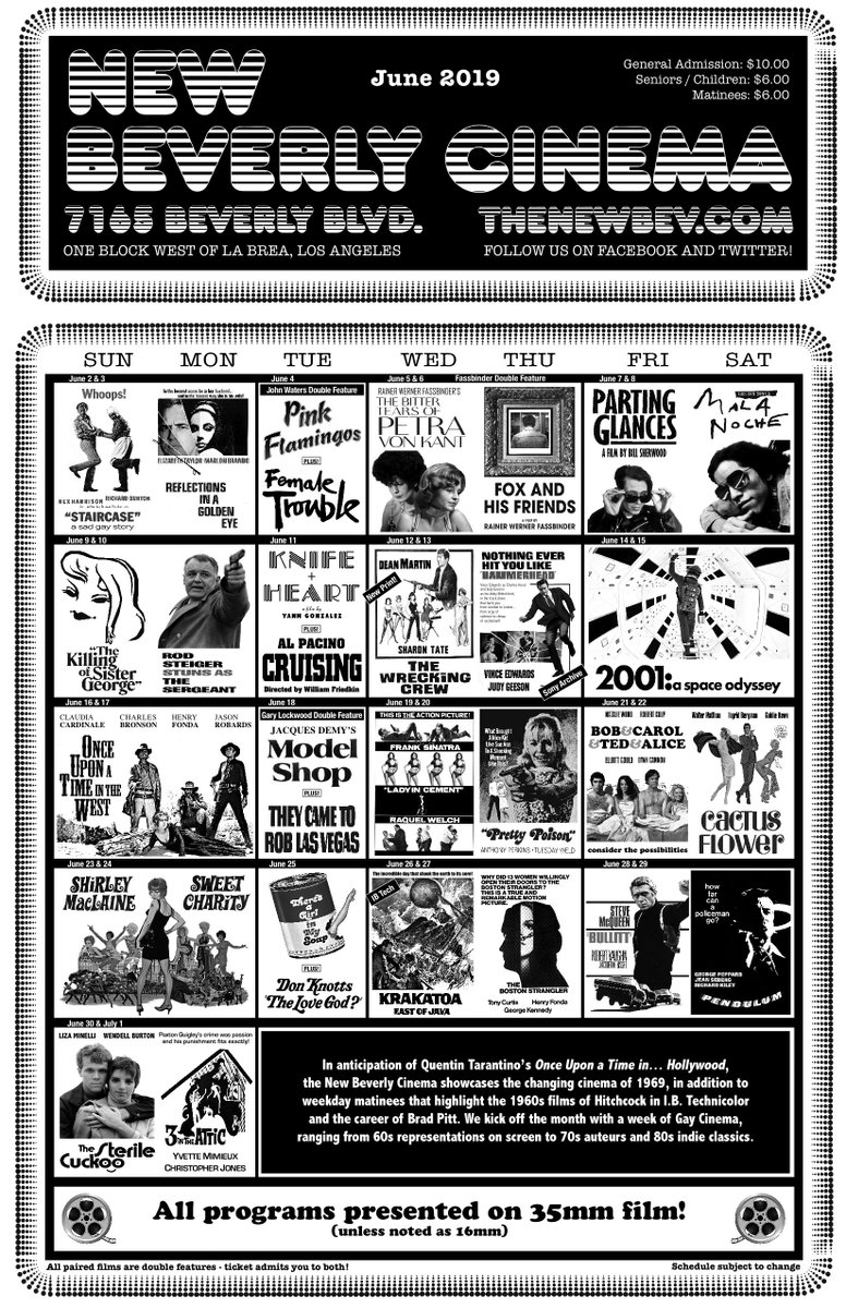 newbeverly's tweet photo. June at the New Bev! Please RT and let us know what you're most excited to see! https://t.co/e9YJYNZJkq