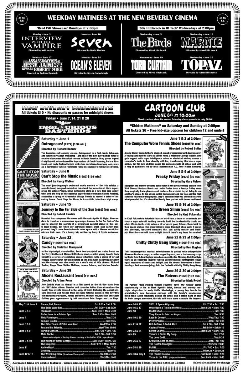newbeverly's tweet photo. June at the New Bev! Please RT and let us know what you're most excited to see! https://t.co/e9YJYNZJkq