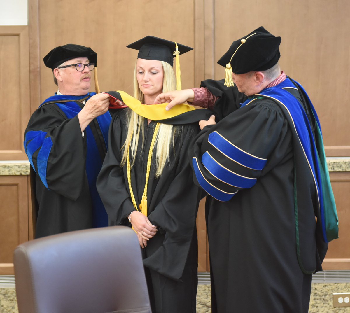 FerrisState's tweet image. Diploma, ceremonial hood presented to Ferris graduate following organ donation that kept her from commencement, earlier this month.

Read the full story: tinyurl.com/y4ggjpwp