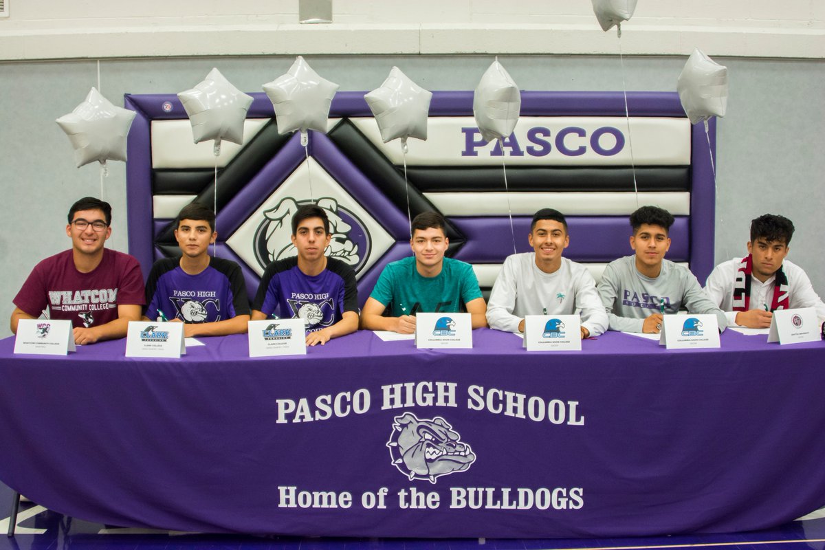 PascoSD1's tweet photo. Congratulations to seven Pasco High School student-athletes who are continuing their athletic careers in college! They signed their letters of intent this afternoon in the Pasco High Gymnasium. 

#PROUDofPASCO https://t.co/RvabTQ23h2