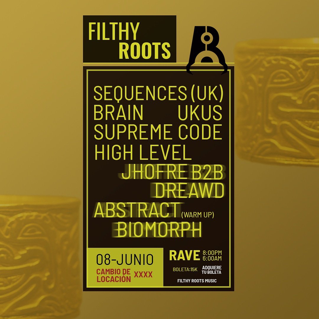 SarmientoSP's tweet image. SABADO 8 DE JUNIO, LANZAMIENTO @FilthyRoots Music, special guest's (SEQUENCES🇬🇧 &amp;amp; BRAIN) Zona totalmente cubierta, zona de camping, fogata, exposiciones artísticas + un Line up de kilo!!! TICKETS 15K Con transporte a la fiesta. 3204567352.