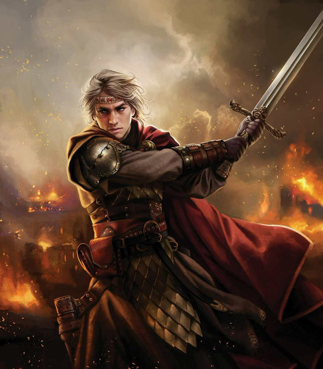 “Aegon was armed with the Valyrian steel blade Blackfyre, and was counted amongst the greatest warriors of his age.”
Fire and Blood