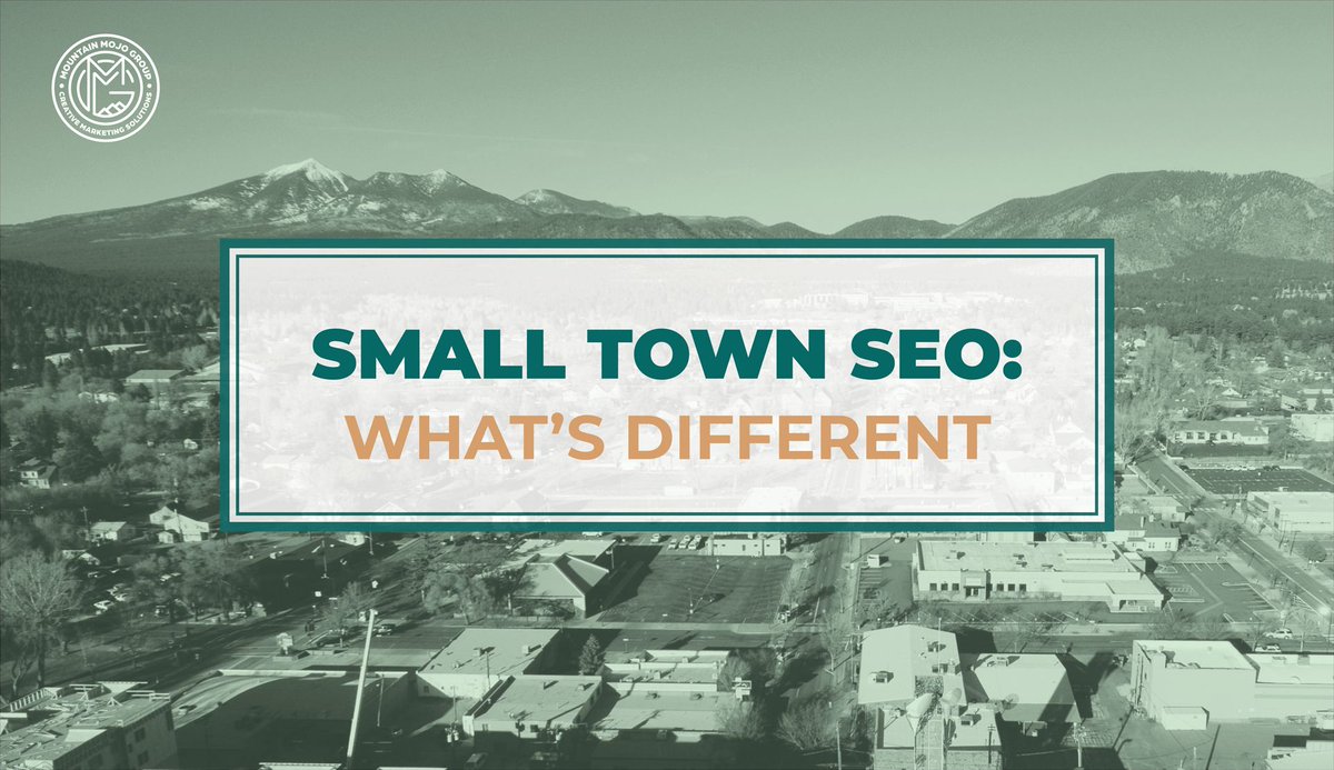 Mountain__Mojo's tweet photo. We often are asked, how difficult is it to rank in a small town? Is SEO truly different in small towns versus larger cities? If so, how is it different? 🤔
Find out in our latest blog! #MMG #Marketing #SEO #seochat https://t.co/oH3t1yYpQx