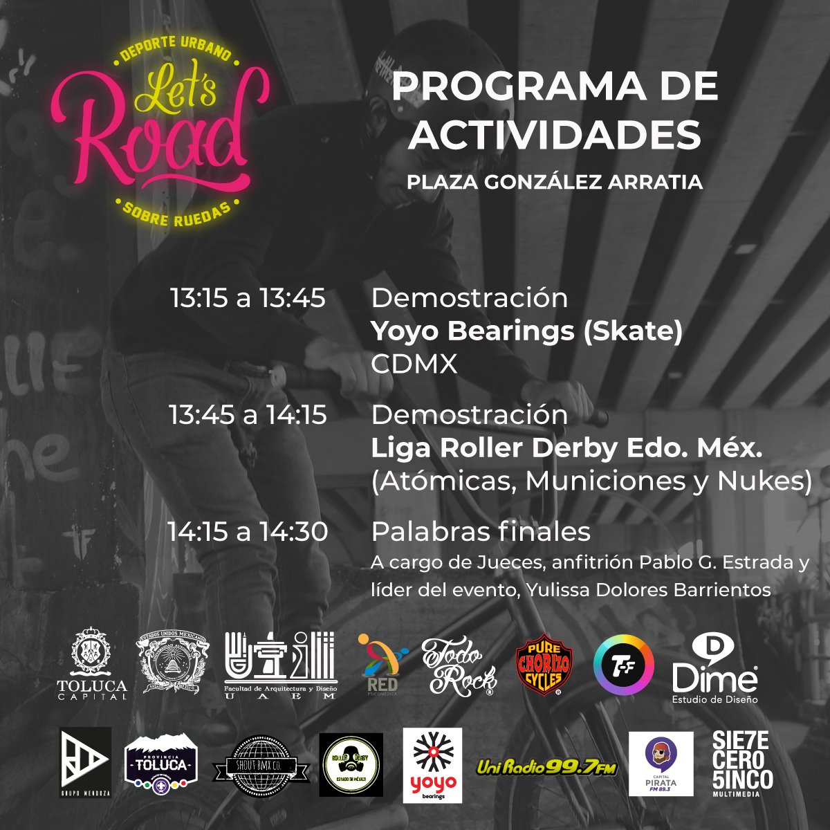 letsroadtol's tweet photo. Les compartimos el programa de mañana, esperamos ver a muchos de ustedes por allá, ¡No falten! 🤘

#LetsRoad #LetsRoadToluca https://t.co/gbkYJdCBQE