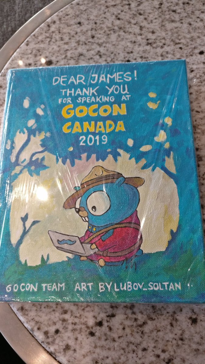 jrbowes's tweet photo. Look at this painting!! γ°οΈ Thank you so much @Lubov_Soltan and @goconcanada #goconcanada. I can't wait to hang it by my desk https://t.co/ZuoUagXfZw