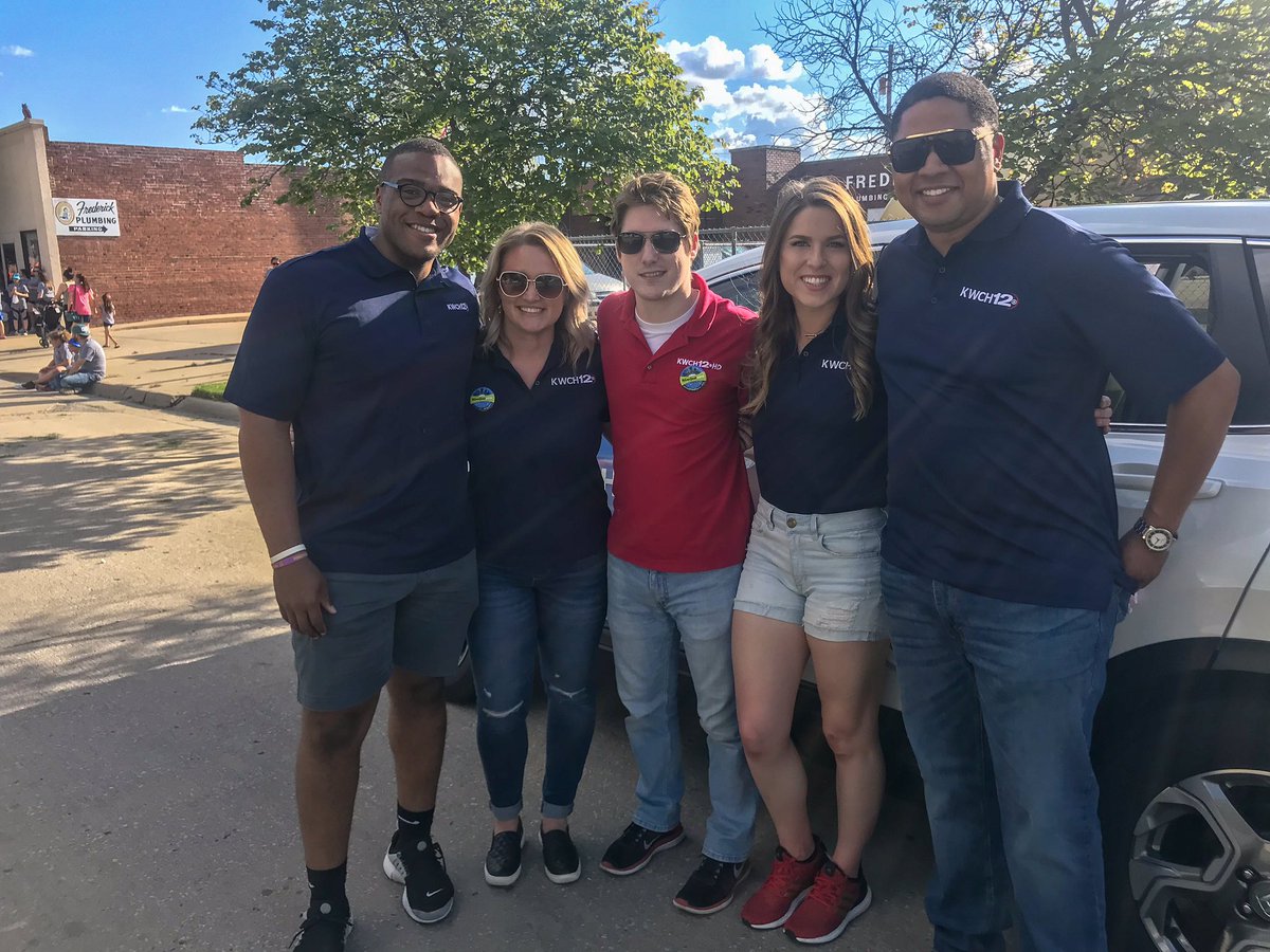 KatieJohnstonTV's tweet photo. Get out here and say “hi” to my crew! 👋🏼

@KWCH12 walking in the Riverfest parade starting in about 15 minutes. Look for the #WheresShane car! https://t.co/V2anz3otO4