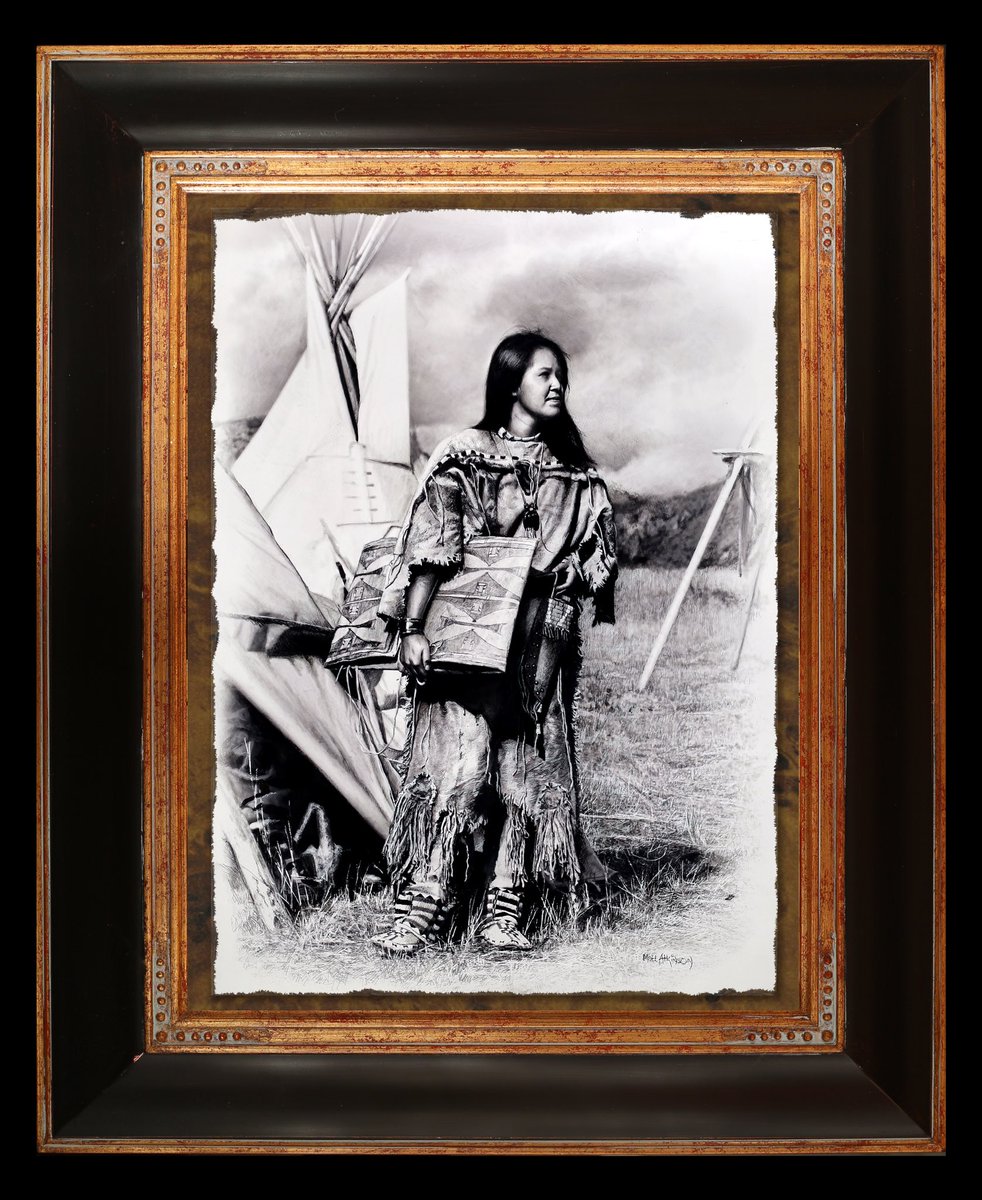 "Prized Parfleche" is a 16x24" drawing in graphite and charcoal.